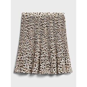 Banana Republic Pleated Cheetah Animal Print Skirt Women’s 4 Flounce Mini Skirt